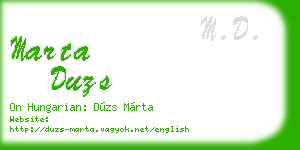 marta duzs business card