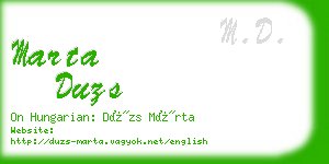 marta duzs business card